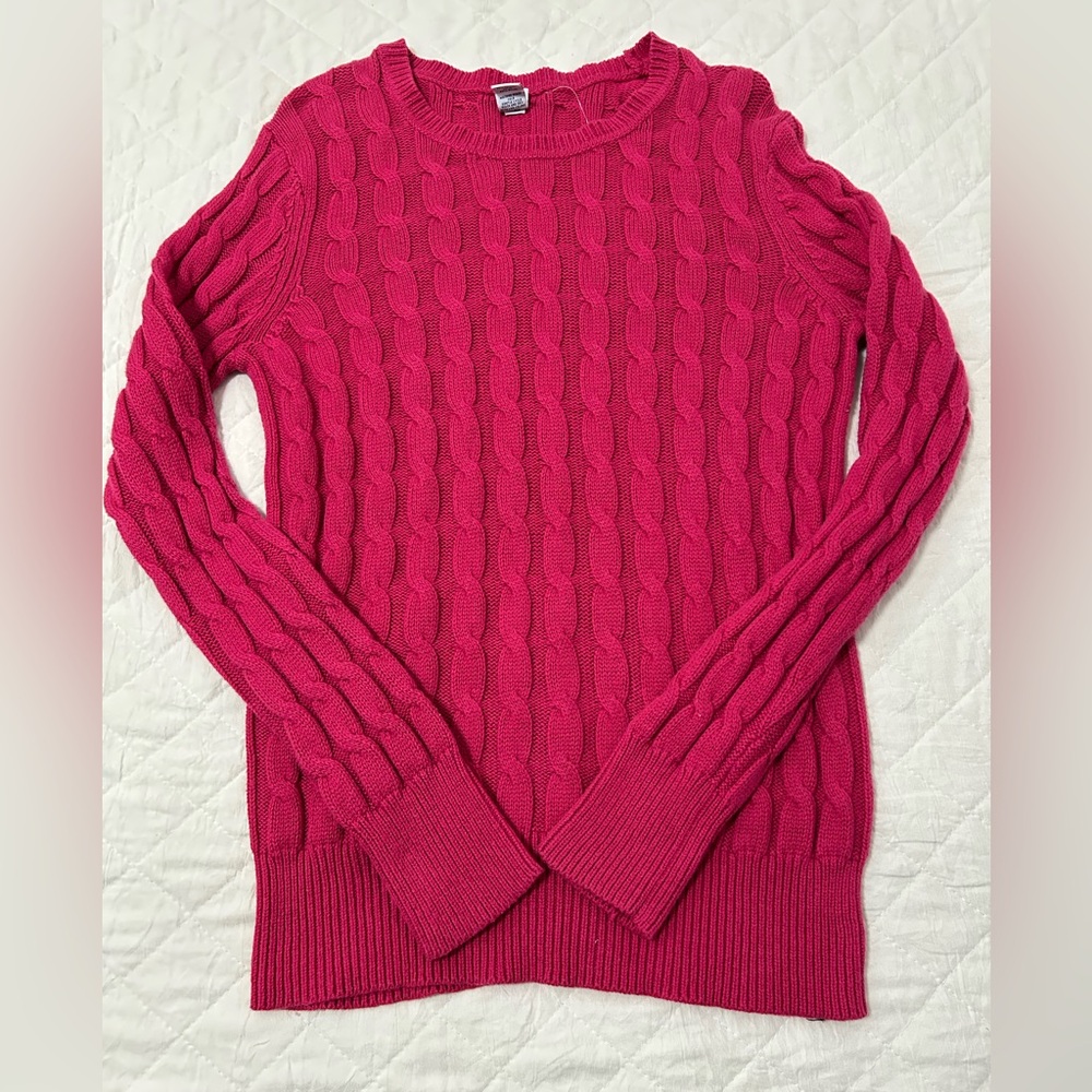 GAP Y2K Fuchsia Cable Knit Sweater